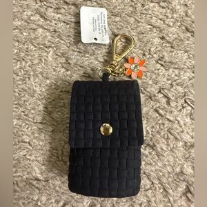 Bath & Body Works Black Quilted Pocketbac Hand Sanitizer Holder Purse Charm